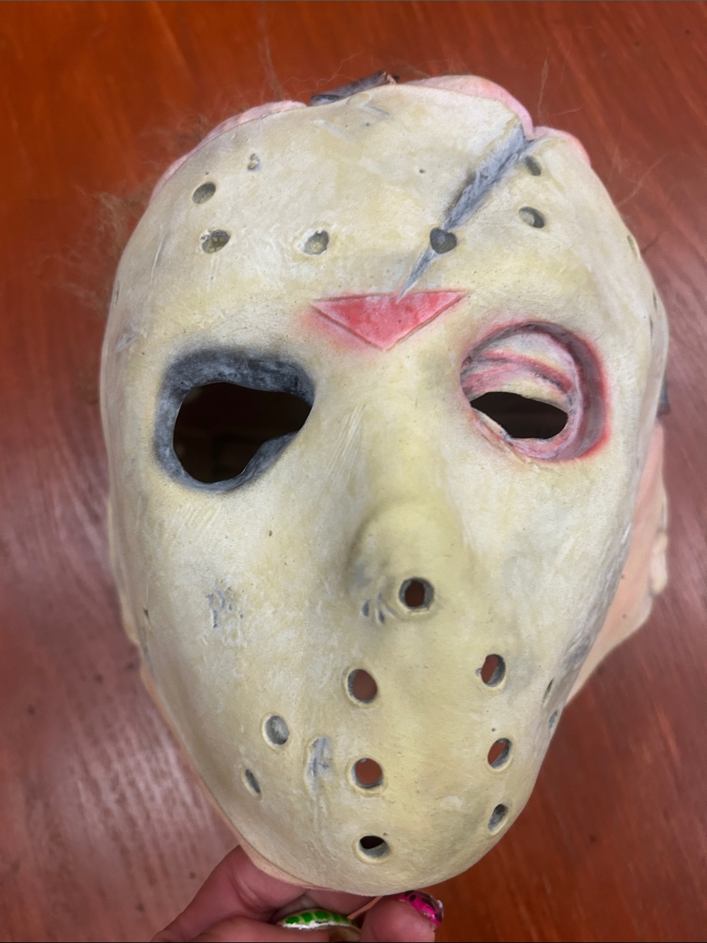 Vintage-Style Cream Horror Jason Mask Halloween Costume